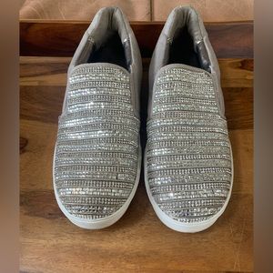 Stuart Weitzman Rhinestone Slip On Shoes